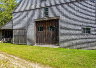 The exterior of the barn